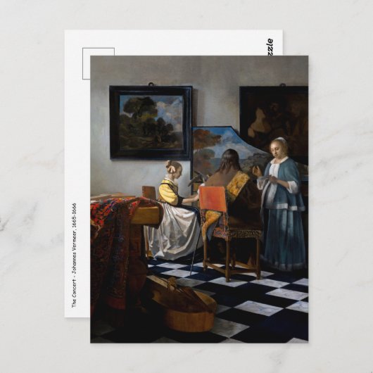 Johannes Vermeer - Het concert Briefkaart (Voorkant / Achterkant)