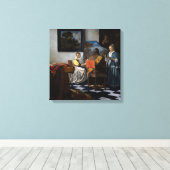 Johannes Vermeer - Het Concert Canvas Afdruk (Insitu (Houten vloer))