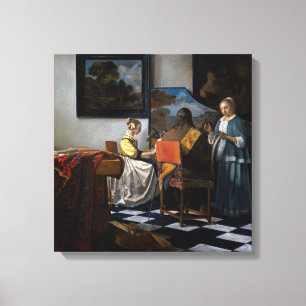 Johannes Vermeer - Het Concert Canvas Afdruk