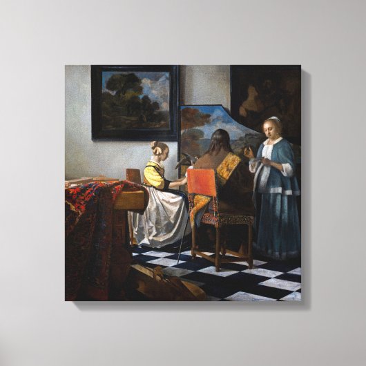 Johannes Vermeer - Het Concert Canvas Afdruk (Voorkant)