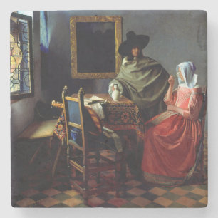 Johannes Vermeer - Het Glas van Wijn Magnetische K Stenen Onderzetter