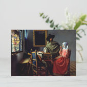 Johannes Vermeer - Het glas wijn Bedankkaart (Staand voorkant)