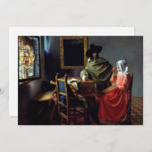 Johannes Vermeer - Het glas wijn Bedankkaart (Voorkant / Achterkant)