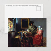 Johannes Vermeer - Het glas wijn Briefkaart (Voorkant / Achterkant)
