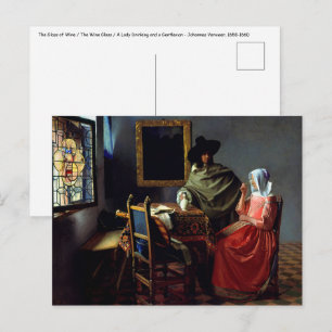 Johannes Vermeer - Het glas wijn Briefkaart