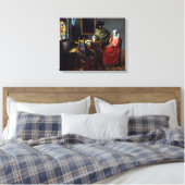 Johannes Vermeer - Het glas wijn Canvas Afdruk (Insitu (Slaapkamer))