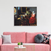 Johannes Vermeer - Het glas wijn Canvas Afdruk (Insitu (Woonkamer))