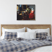 Johannes Vermeer - Het glas wijn Canvas Afdruk (Insitu (Slaapkamer))