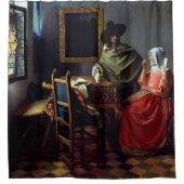 Johannes Vermeer - Het glas wijn Douchegordijn (Voorkant)