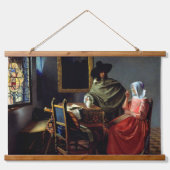 Johannes Vermeer - Het glas wijn Hangend Wandkleed (Voorkant)
