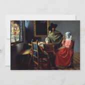 Johannes Vermeer - Het glas wijn Kaart (Voorkant)