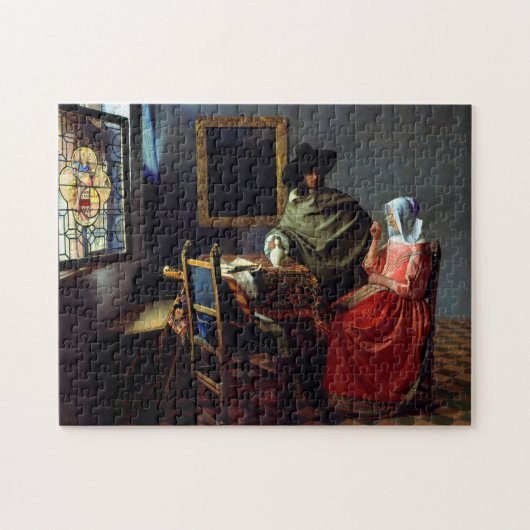 Johannes Vermeer - Het glas wijn Legpuzzel (Horizontaal)