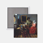 Johannes Vermeer - Het glas wijn Magneet (Voorkant / Achterkant)