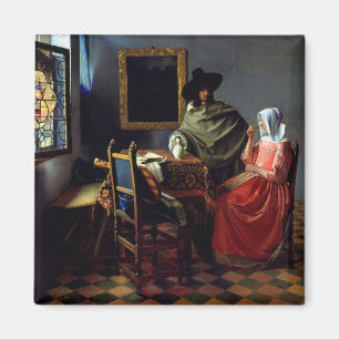 Johannes Vermeer - Het glas wijn Magneet