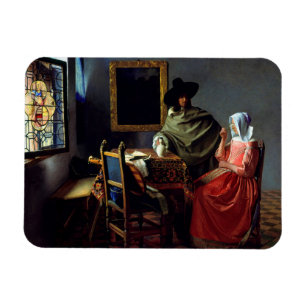 Johannes Vermeer - Het glas wijn Magneet