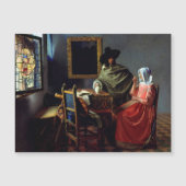 Johannes Vermeer - Het glas wijn Magnetische kaart (Voorkant)