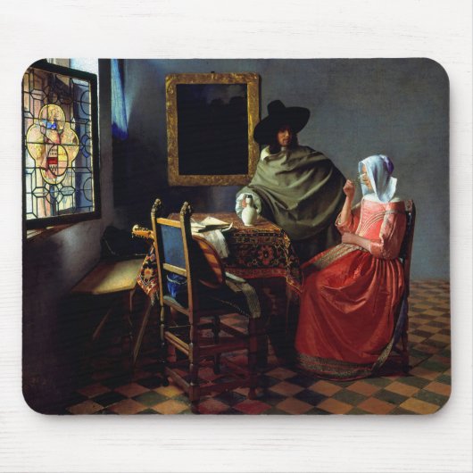 Johannes Vermeer - Het glas wijn Muismat (Voorkant)