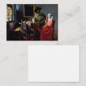 Johannes Vermeer - Het glas wijn Notitiekaartje (Voorkant / Achterkant)