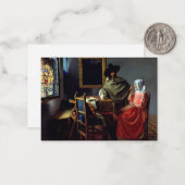 Johannes Vermeer - Het glas wijn Notitiekaartje (Voorkant / Achterkant in situ)