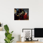 Johannes Vermeer - Het glas wijn Poster (Thuiskantoor)