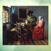 Johannes Vermeer - Het glas wijn Raamsticker (Vel 3)