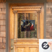 Johannes Vermeer - Het glas wijn Raamsticker (Huis Deur)