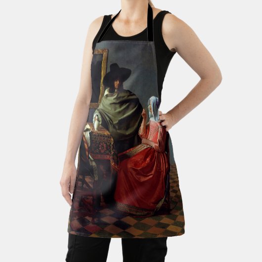 Johannes Vermeer - Het glas wijn Schort (Insitu)