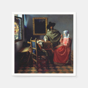 Johannes Vermeer - Het glas wijn Servet