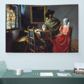 Johannes Vermeer - Het glas wijn Spandoek (Beurs)