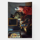 Johannes Vermeer - Het glas wijn Spandoek (Verticaal)