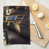 Johannes Vermeer - Het glas wijn Theedoek (Quarter Fold)