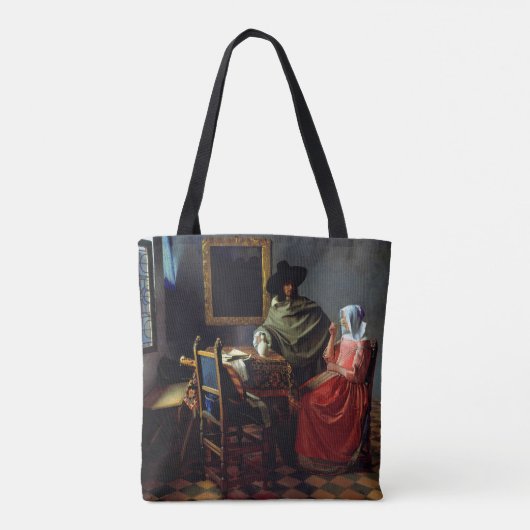Johannes Vermeer - Het glas wijn Tote Bag (Achterkant)