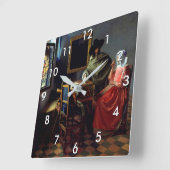 Johannes Vermeer - Het glas wijn Vierkante Klok (Hoek)