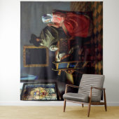 Johannes Vermeer - Het glas wijn Wandkleed (In situ)