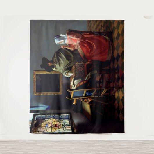 Johannes Vermeer - Het glas wijn Wandkleed (Voorkant)