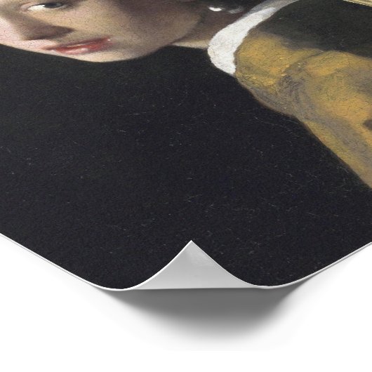 Johannes Vermeer - Het meisje met een parel Poster (Hoek)