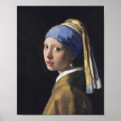 Johannes Vermeer - Het meisje met een parel Poster (Voorkant)