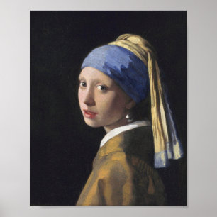 Johannes Vermeer - Het meisje met een parel Poster