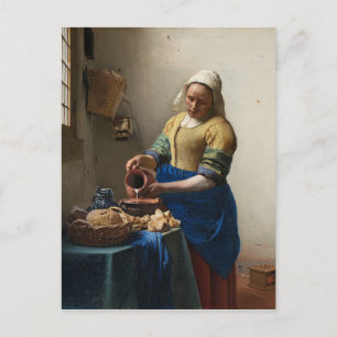 Johannes Vermeer - Het Milkmaid-Briefkaart Briefkaart