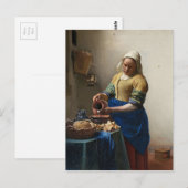 Johannes Vermeer - Het schilderen van de Milkmaid Briefkaart (Voorkant / Achterkant)