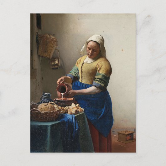 Johannes Vermeer - Het schilderen van de Milkmaid Briefkaart (Voorkant)
