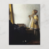 Johannes Vermeer, jonge vrouw met parelKetting Briefkaart (Voorkant)