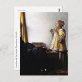 Johannes Vermeer - Jonge vrouw met parelsnoer Briefkaart (Voorkant / Achterkant)