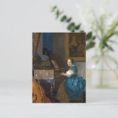Johannes Vermeer - Lady Seated in een Virginal Briefkaart (Staand voorkant)
