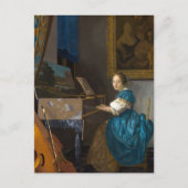 Johannes Vermeer - Lady Seated in een Virginal Briefkaart (Voorkant)
