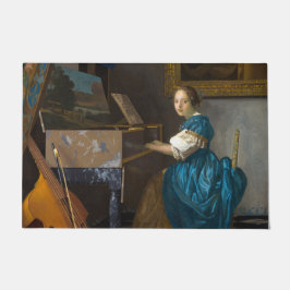 Johannes Vermeer - Lady Seated in een Virginal Deurmat