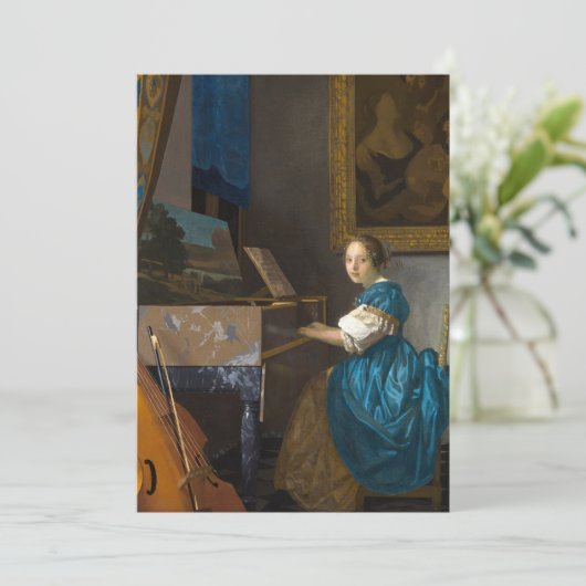 Johannes Vermeer - Lady Seated in een Virginal Kaart (Staand voorkant)