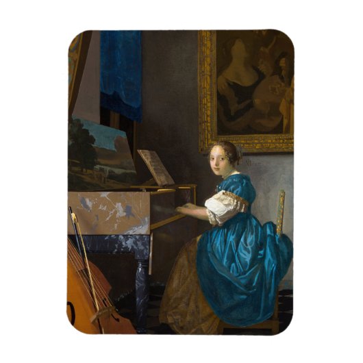 Johannes Vermeer - Lady Seated in een Virginal Magneet (Verticaal)