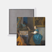 Johannes Vermeer - Lady Seated in een Virginal Magneet (Voorkant / Achterkant)