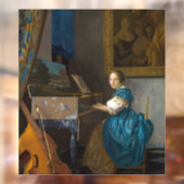 Johannes Vermeer - Lady Seated in een Virginal Raamsticker (Vel 2)